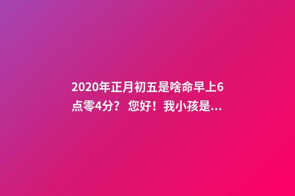 2020年正月初五是啥命早上6点零4分？ 您好！我小孩是2020年1月29日，农历正月初五上午10点49分出生，男孩，请问他的五行？取什么名-第1张-观点-玄机派